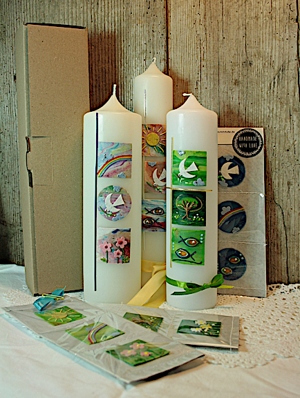 Bastelset Taufkerzen Kommunionkerzen