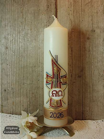Osterkerze mit Christusmonogramm