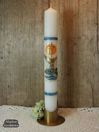 Kommunionkerze Peter mit Kelch inkl. Box