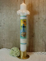 Kommunionkerze Simon mit Schatztruhe inkl. Box