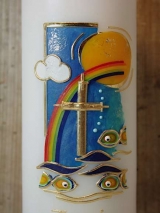 Taufkerze Urs mit Regenbogen