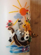 Taufkerze mit Arche Noah