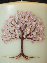 Hochzeitskerze Oktavia  mit Lebensbaum