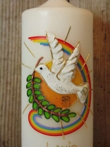 Taufkerze Nathan mit Taube