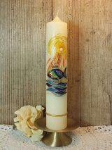 Taufkerze Octavia mit Fisch
