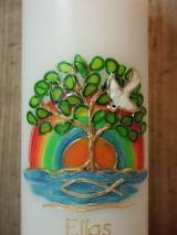 Taufkerze Angelika mit Lebensbaum