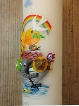Taufkerze Noah mit Arche Noah