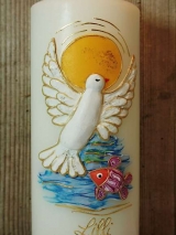 Taufkerze Valerie mit Taube