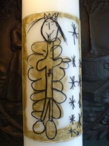 Taufkerze Liane mit Kinderzeichnung