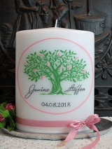 Individuelle Hochzeitskerze Anke mit Baum