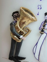 Hochzeitskerze Charlotte mit Musikerpaar