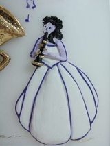 Hochzeitskerze Charlotte mit Musikerpaar