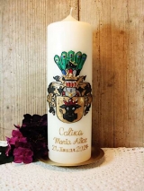 Taufkerze Gudrun mit Wappen