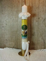 Kommunionkerze Jonas mit Baum inkl. Box