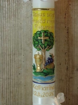 Kommunionkerze Jonas mit Baum inkl. Box