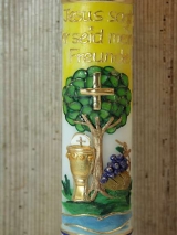 Kommunionkerze Jonas mit Baum inkl. Box