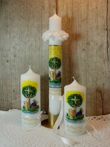 Kommunionkerze Jonas mit Baum inkl. Box