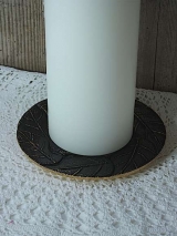 Kerzenteller Alois mit Blattmuster/12 cm