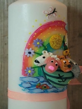 Taufkerze mit Arche Regenbogen