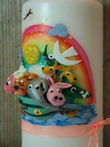 Taufkerze mit Arche Regenbogen