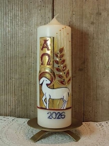 Osterkerze Osterlamm Olivenzweig