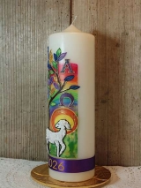 Osterkerze Lamm bunt