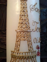 Hochzeitskerze Emilia mit Eiffelturm