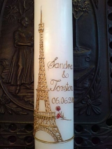 Hochzeitskerze Emilia mit Eiffelturm