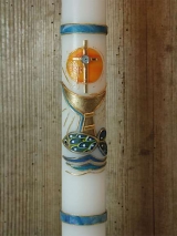 Kommunionkerze Peter mit Kelch inkl. Box