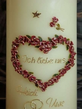 Hochzeitskerze Kora mit Rosenherz