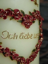 Hochzeitskerze Kora mit Rosenherz
