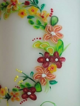 Hochzeitskerze Lotte mit Blütenkranz