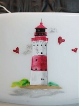 Hochzeitskerze Svenja mit Leuchtturm, Bogenkerze
