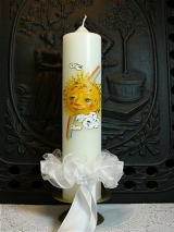 Taufkerze Emma mit strahlender Sonne