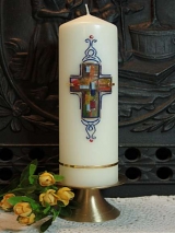 Konfirmationskerze Ulla mit Kreuz