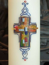 Konfirmationskerze Ulla mit Kreuz